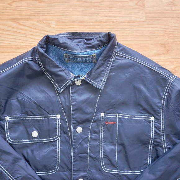 International Denim Men's Reversible Denim Nylon Jacket, Size L. Made in Macau - Picture 9 of 10